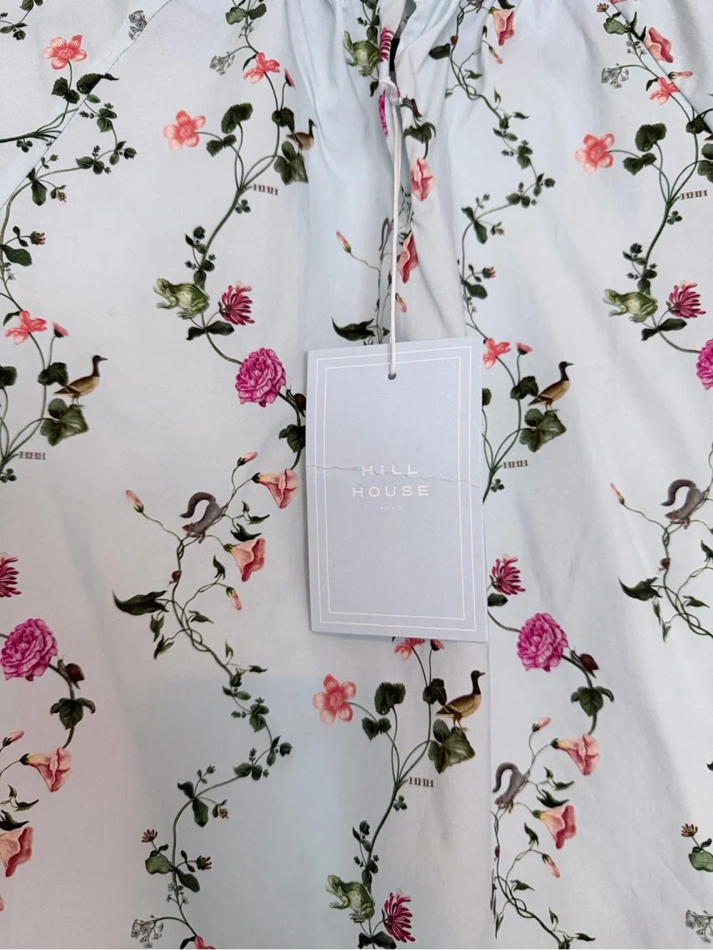Hill House x Stephanie Fishwick Pale Blue Floral Ruffle-Sleeve Blouse